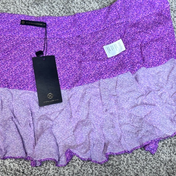 VIX by Paula Hermanny Vibrant Purple Swim Sarong Sassy skirt Swimsuit coverup M - Picture 12 of 16